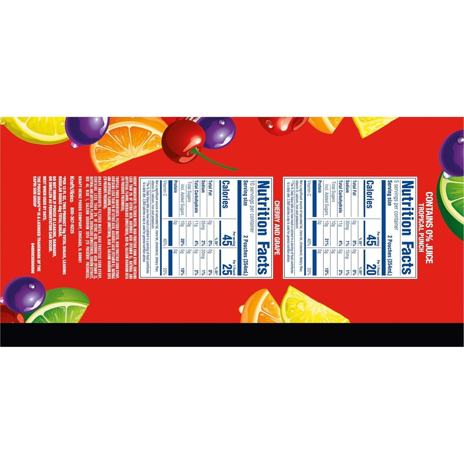 Tropical Punch, Grape & Cherry Jammers – 30 Pouches, 6 fl oz Each, Caffeine Free