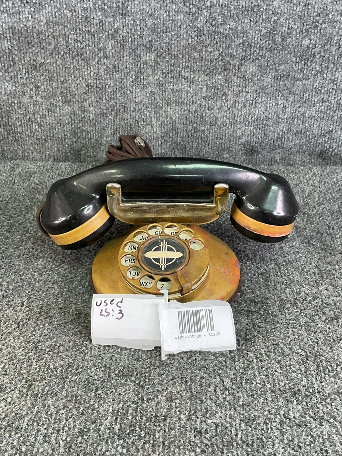 Antique Automatic Electric 1A Brass Dial Telephone Base Vintage Antique