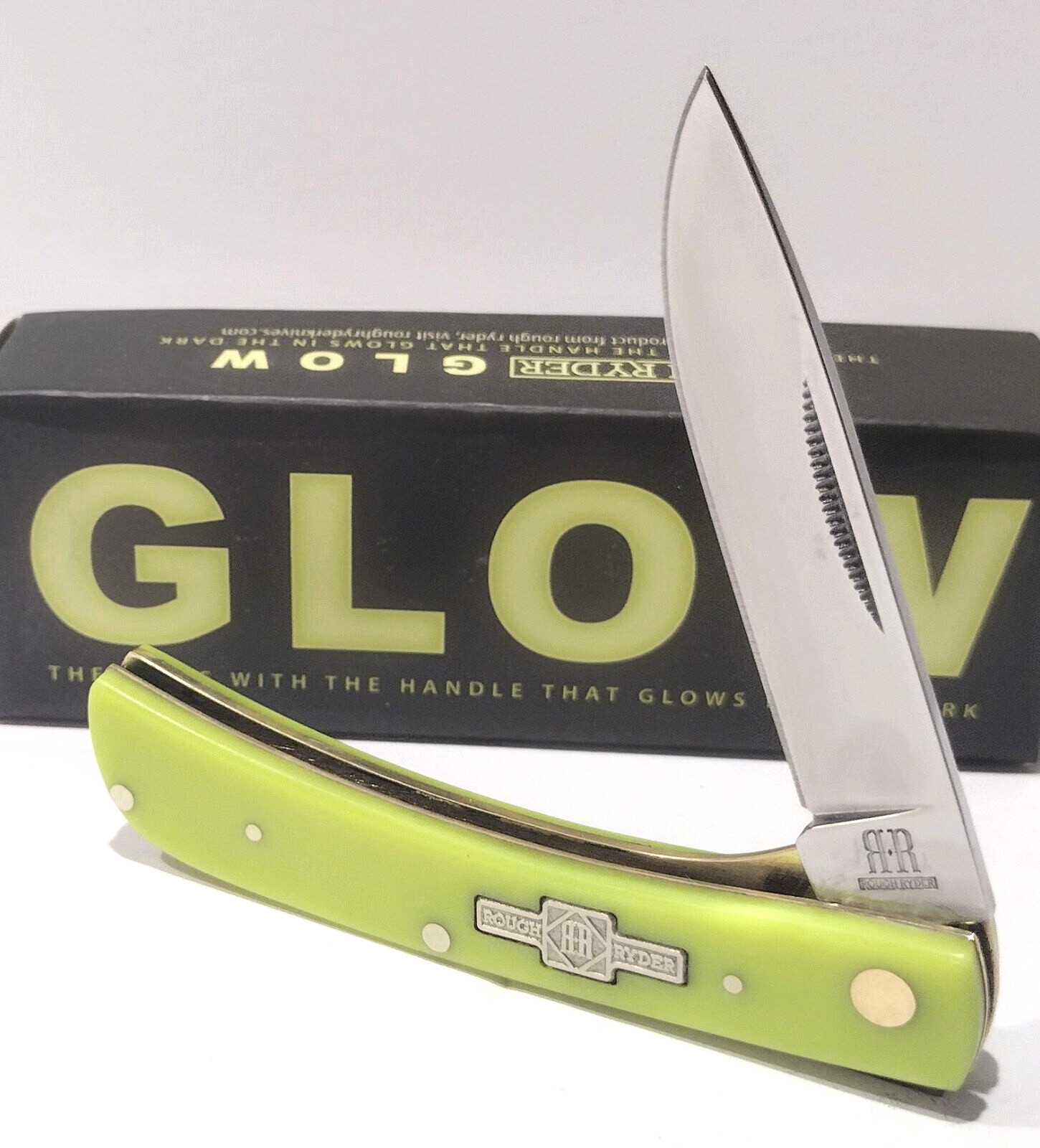 Rough Ryder Moon Glow-In-The-Dark Sod Buster Stainless Folding Pocket Knife Jr