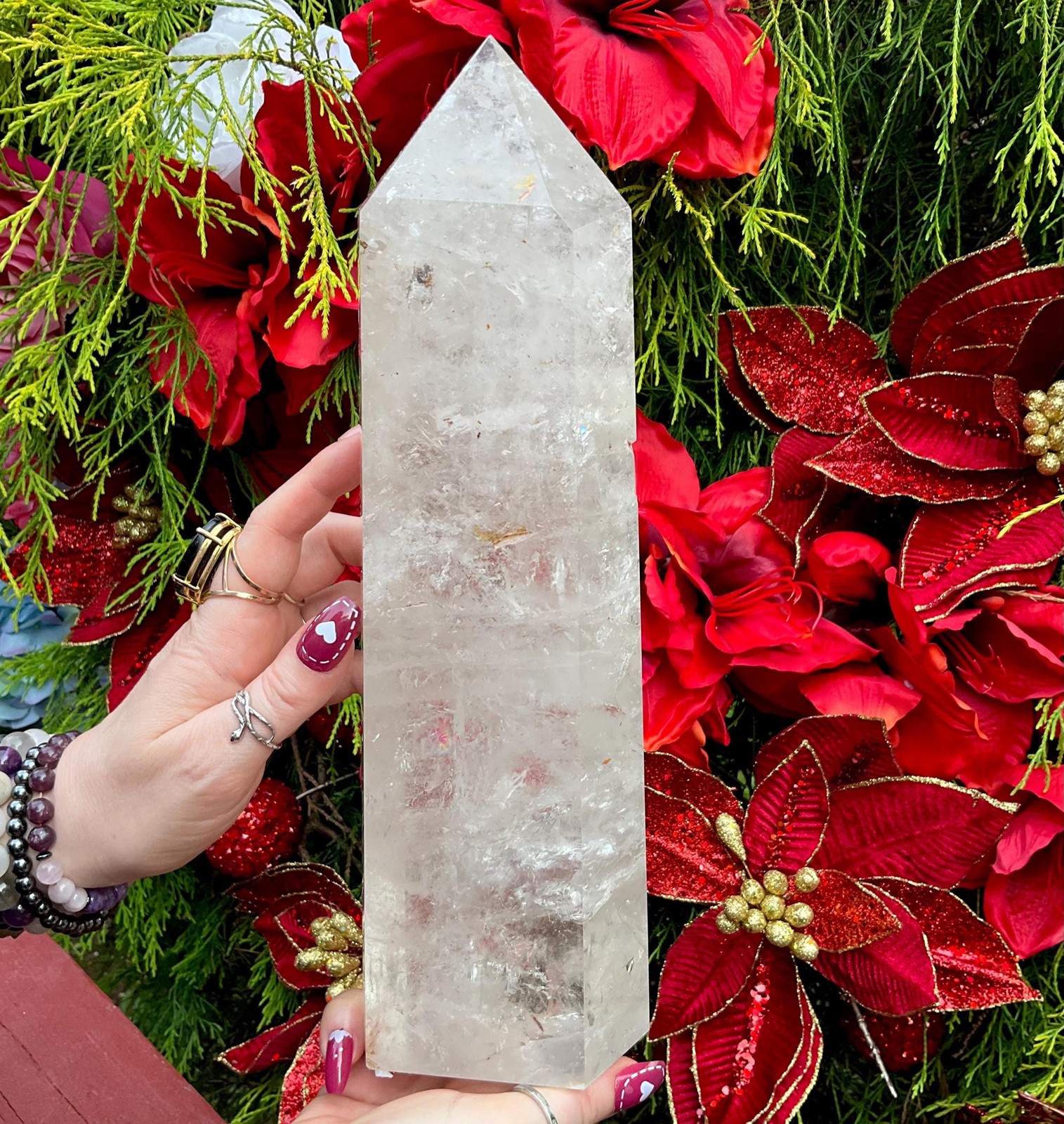 Clear Quartz Crystal Generator ~ Large 5 lb. 11 oz. ~ 11″ Tall ~ Stunning Natur