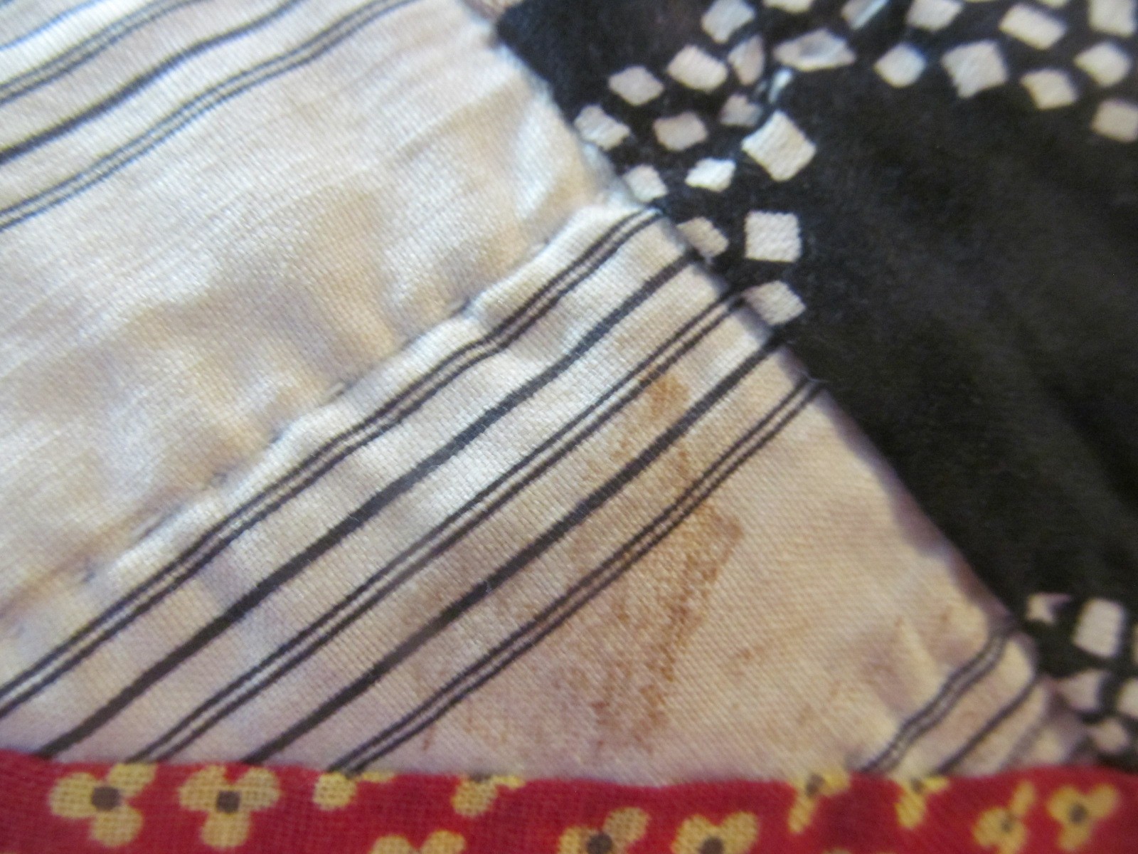 Antique Four Patch in a Square Handmade Quilt w/Calico Border 82×84~Dated 1931