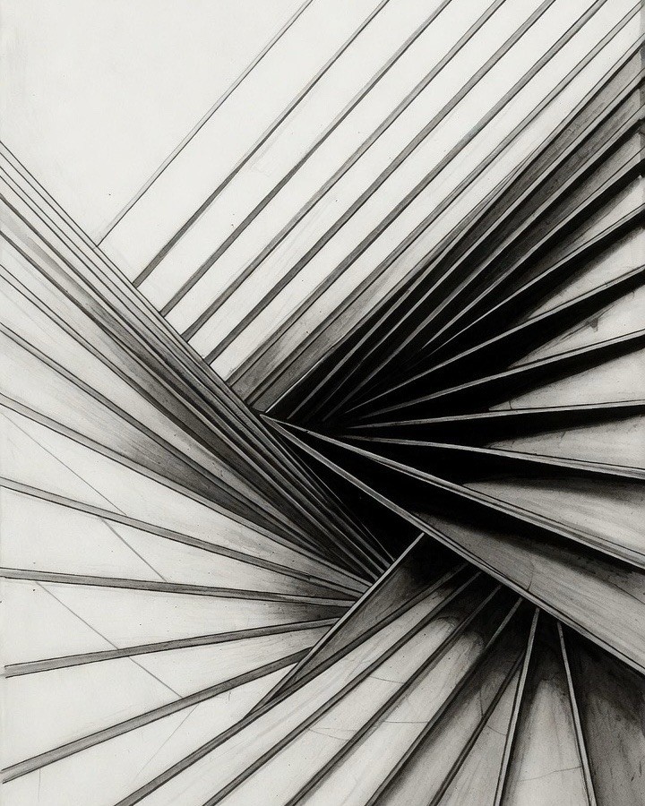 Abstract Black White Spiral Lines Photo 8×10 Geometric Modern Wall Art Print