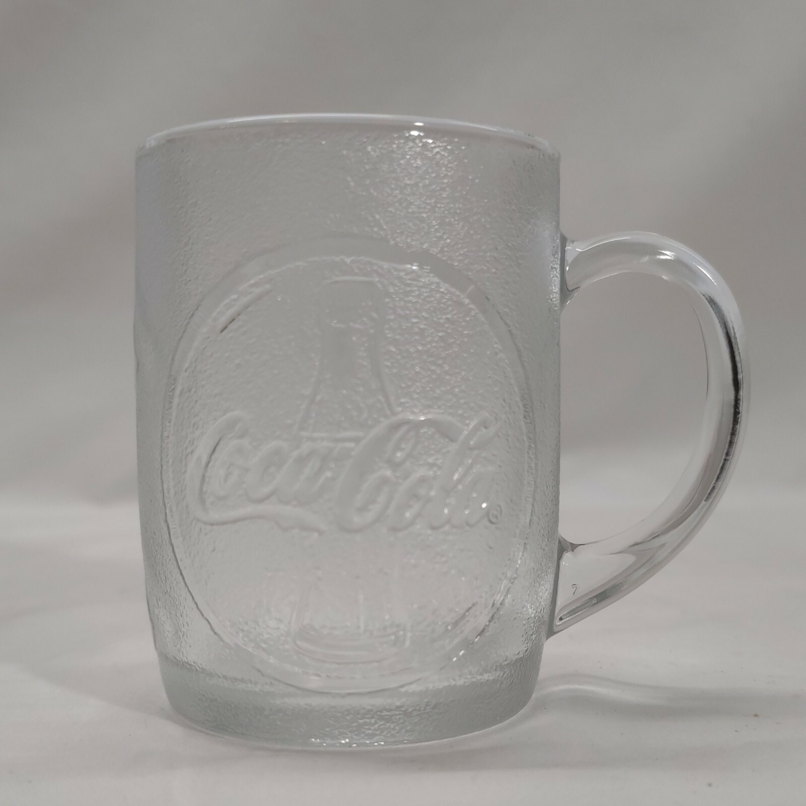 2 Collectible Coca-Cola Embossed Textured Frosted Bottle Logo Mugs Cups Glasses