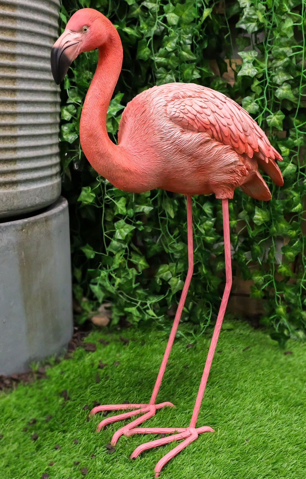 27″ Tall Realistic Zen Graceful Tropical Pink Flamingo Standing in Repose Statue