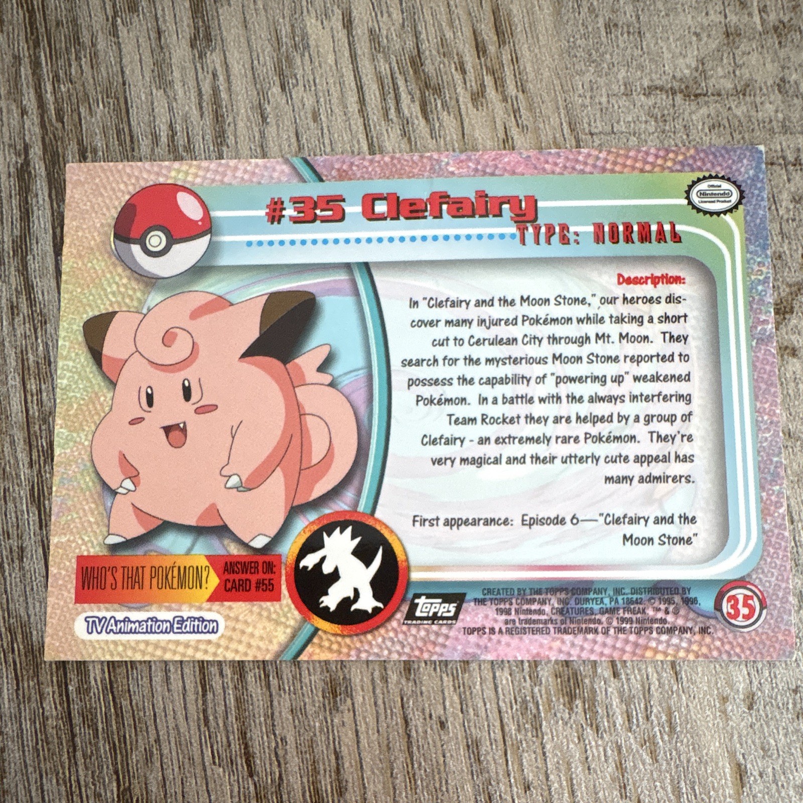 Pokémon TV Animation Edition Clefairy Card #35 (1999)
