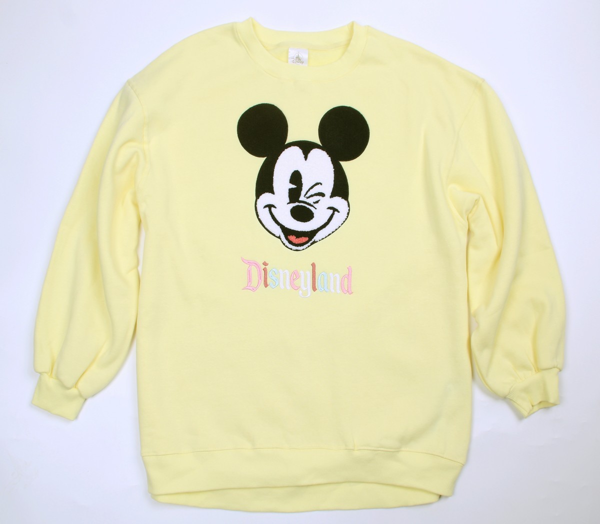 Disneyland Mickey Mouse Pullover Sweatshirt Oversized For Adults Yellow