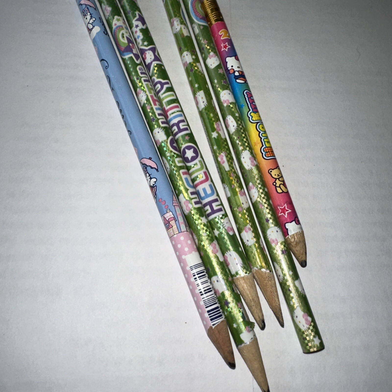 Hello Kitty Vintage Pencil Used And 1 New 2002 2008 And 2005 Angel Kitty Vintage