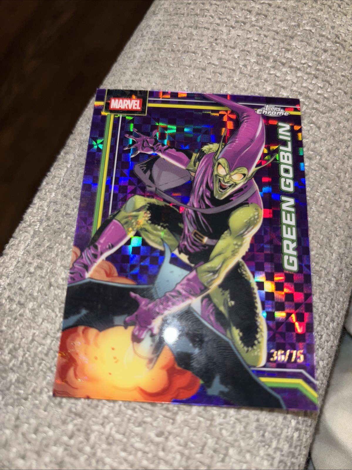 2026 Topps Chrome Marvel Green Goblin Purple X Fractor /75 Beautiful Color Match