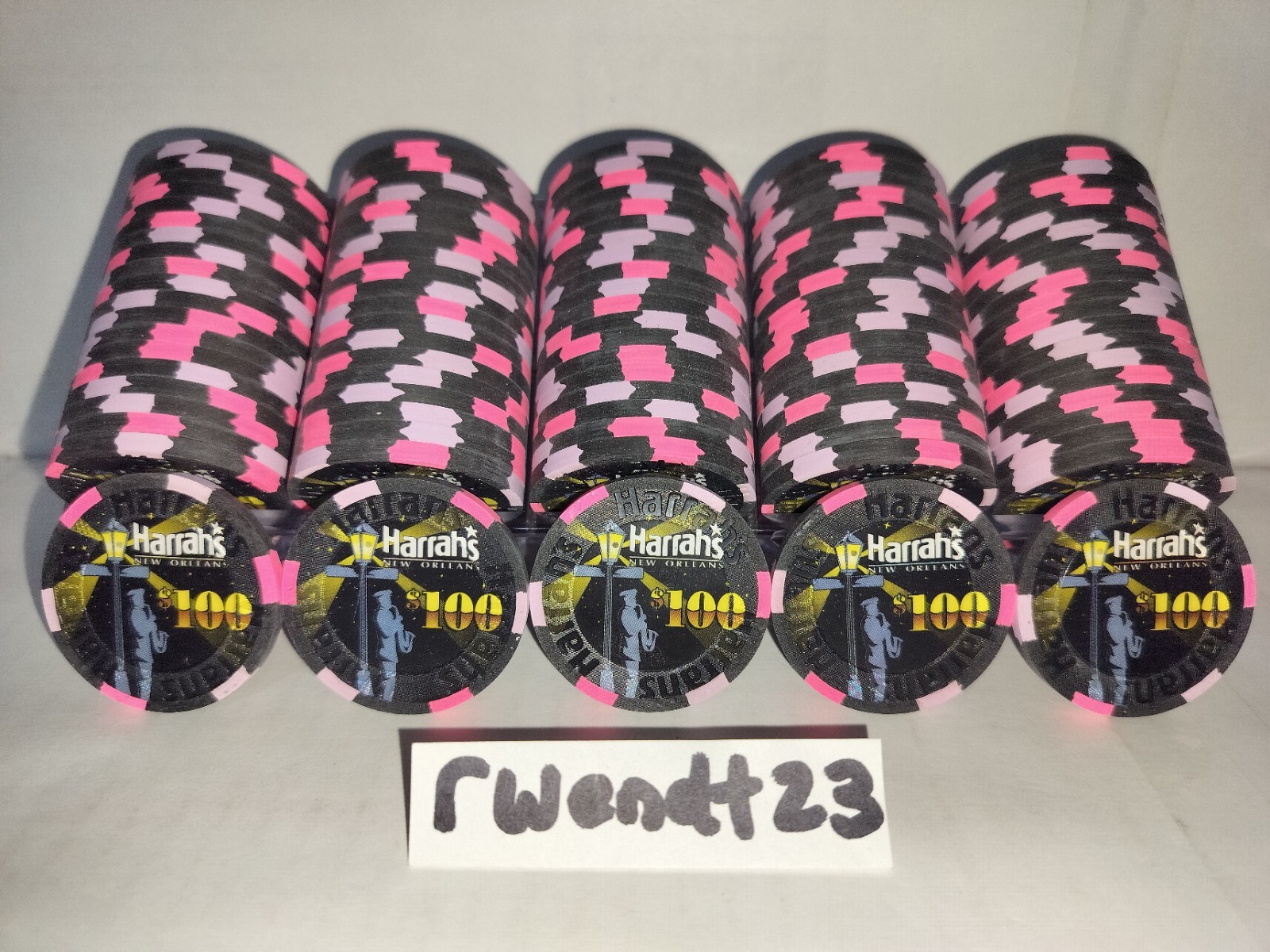 100 Harrah’s New Orleans $100 Paulson Casino Poker Chip Louisiana Gaming Clay