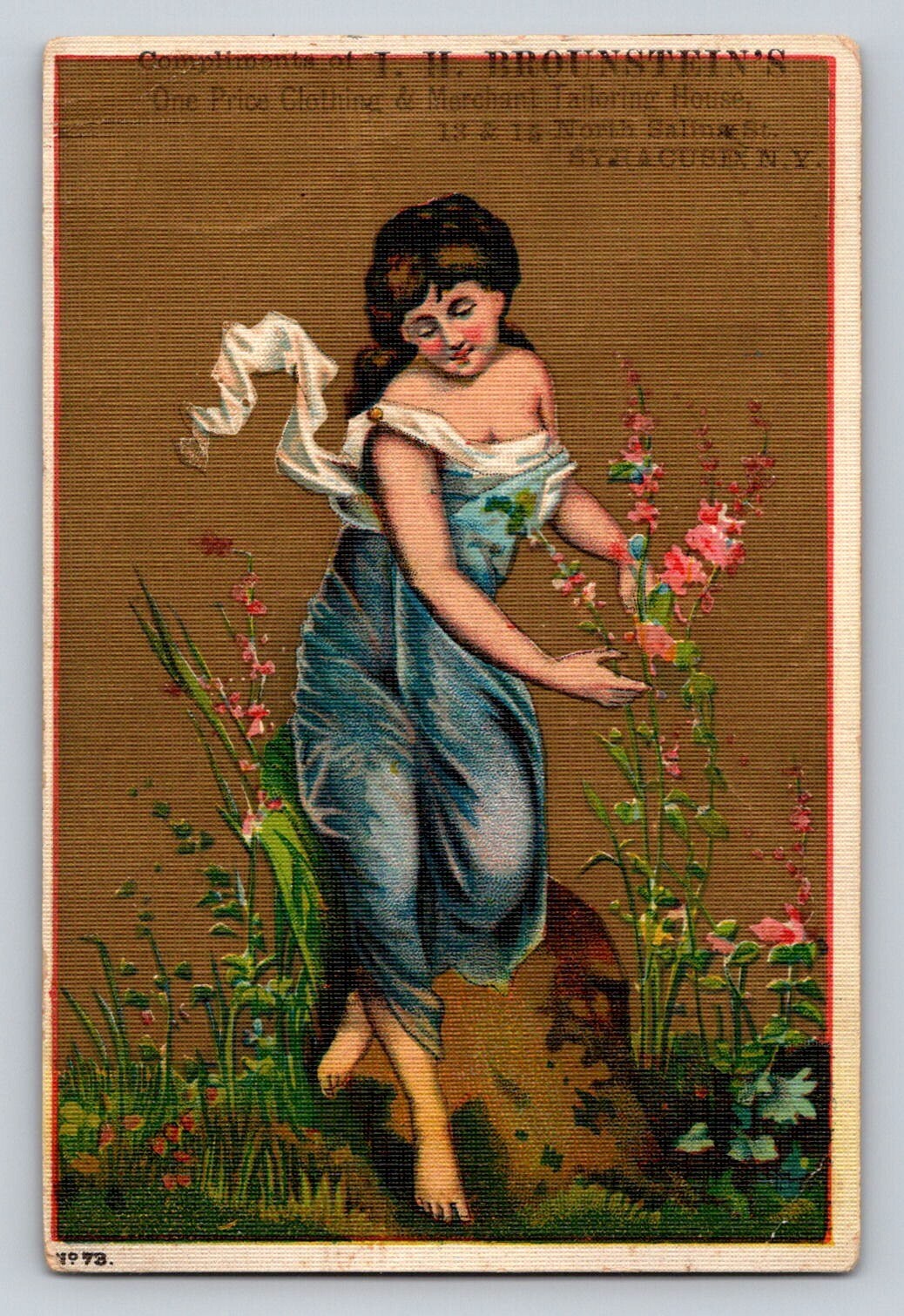 L H Brounsteins Clothing Beautiful Woman Flowers Syracuse New York P300
