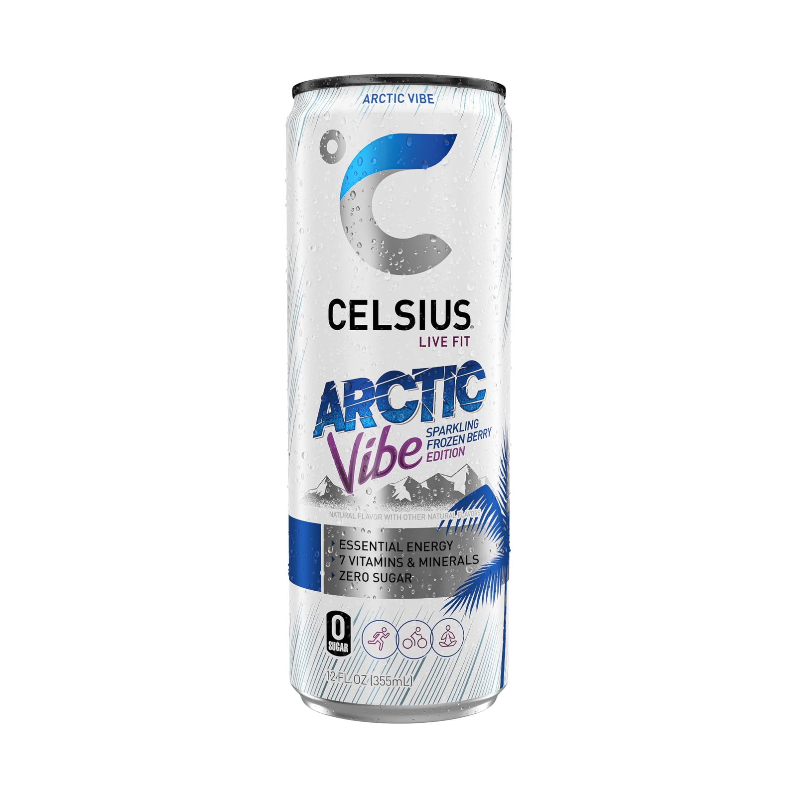 Celsius Sparkling Arctic Vibe Energy Drink Frozen Berry Pack Of 12 Cans 12 Fl Oz
