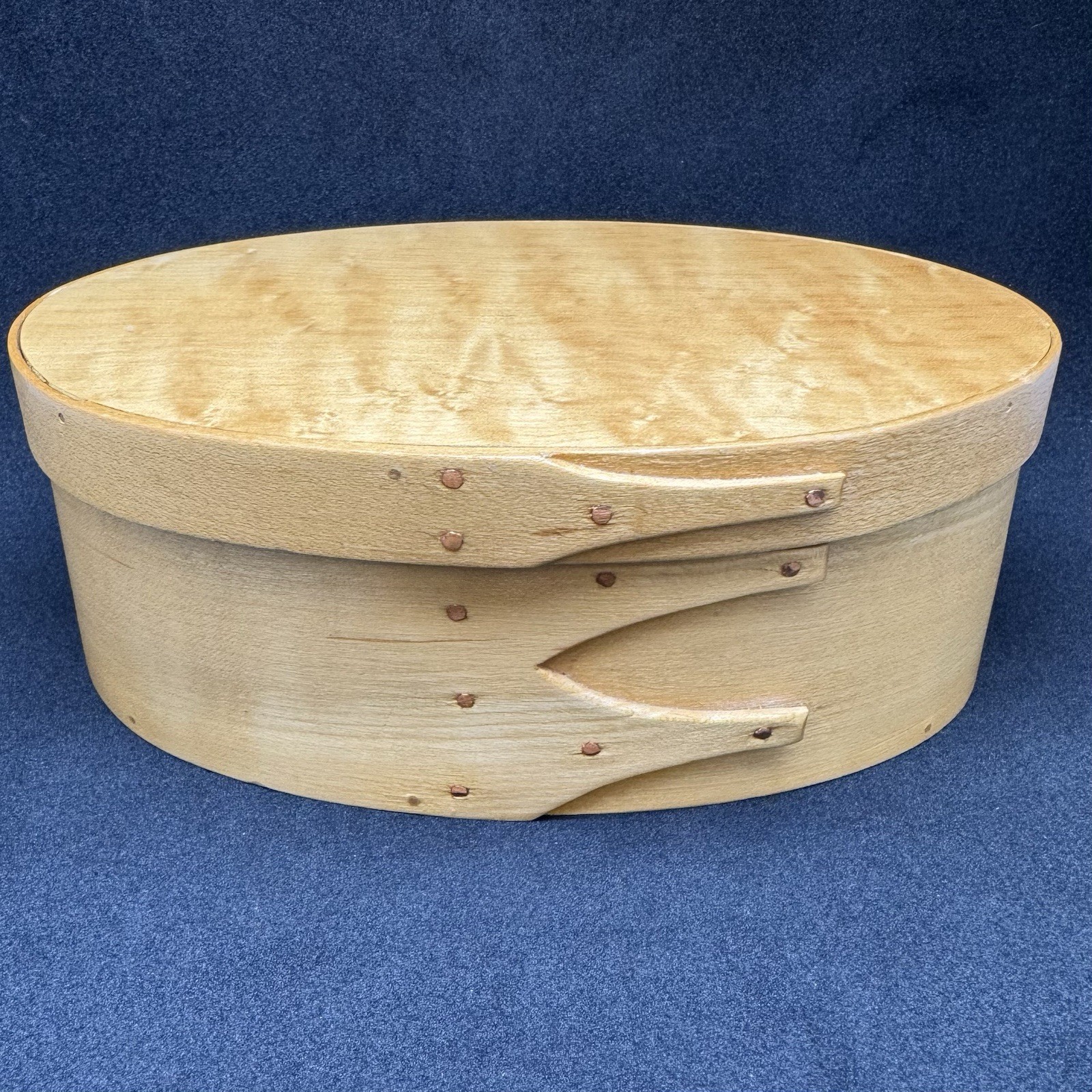 Vintage Oval Wooden Shaker Trinket Box w/ Lid ‘95 Pantry Box Maple 7.25”