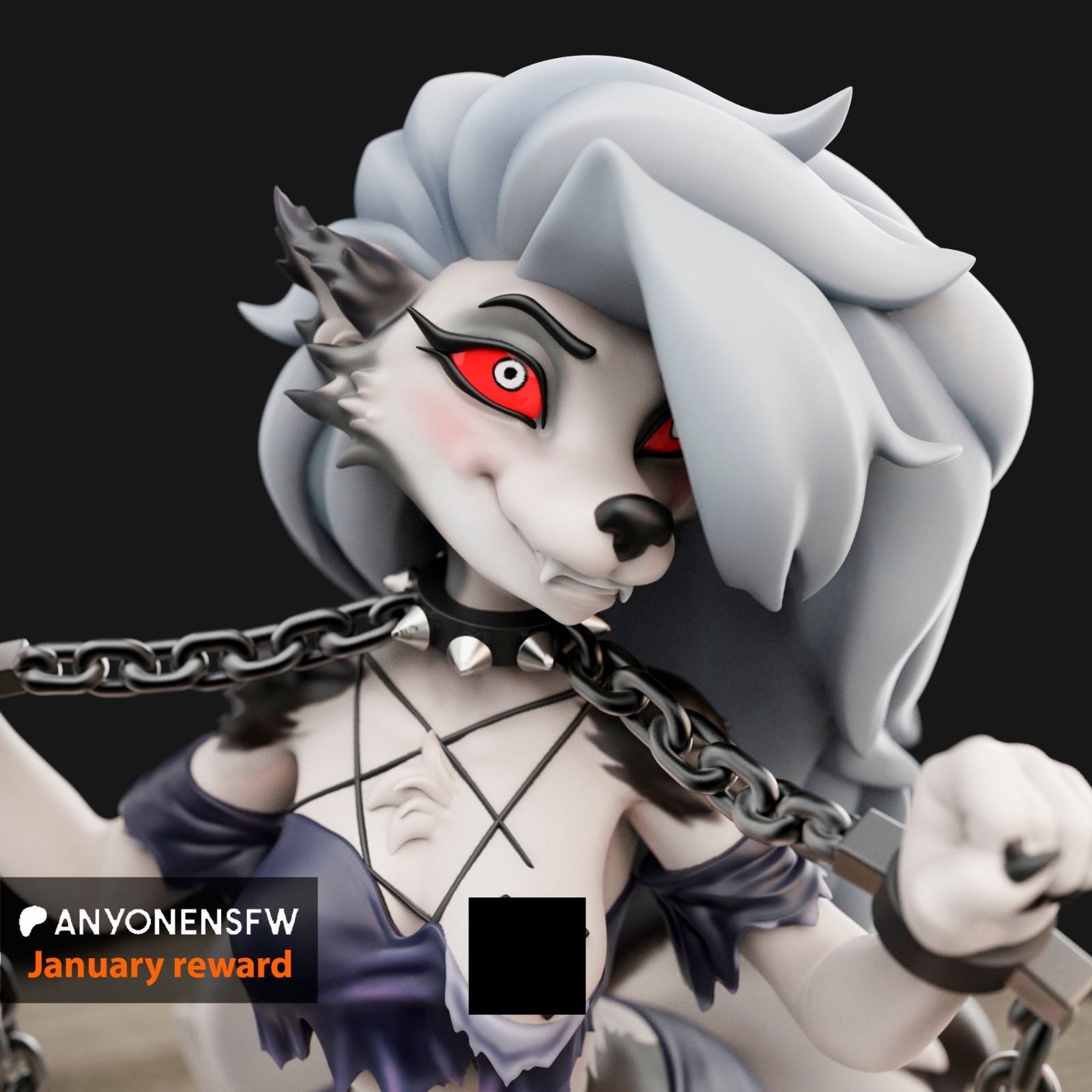 Chained Loona 1/12 Scale Resin Figure NSFW | Unpainted Model Kit