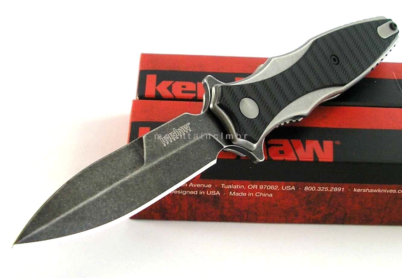 Kershaw DECIMUS Blackwash 7.5/4.25/3.2″ Flipper Assisted Opening Knife CLAM 1559