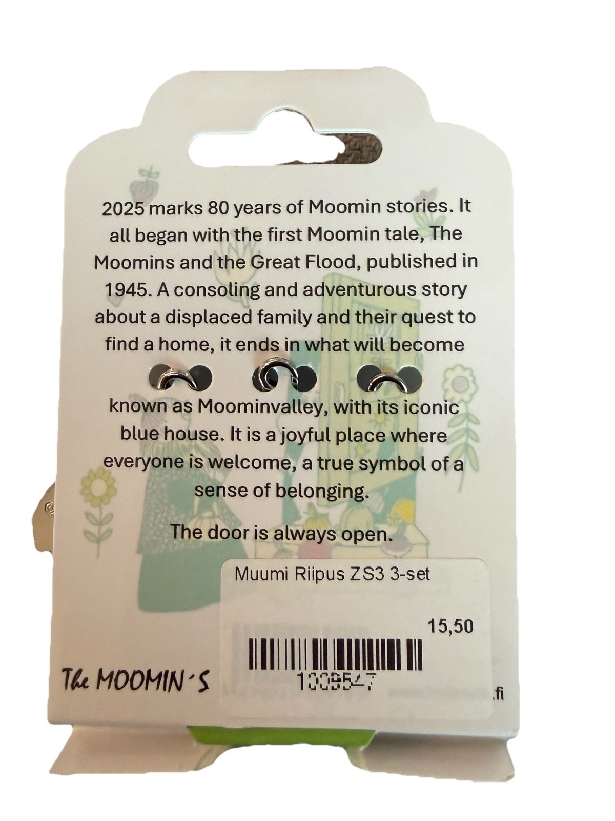 80th Anniversary MOOMIN Zipper Pulls Set of 3 From HELSINKI Limited Edition NIP