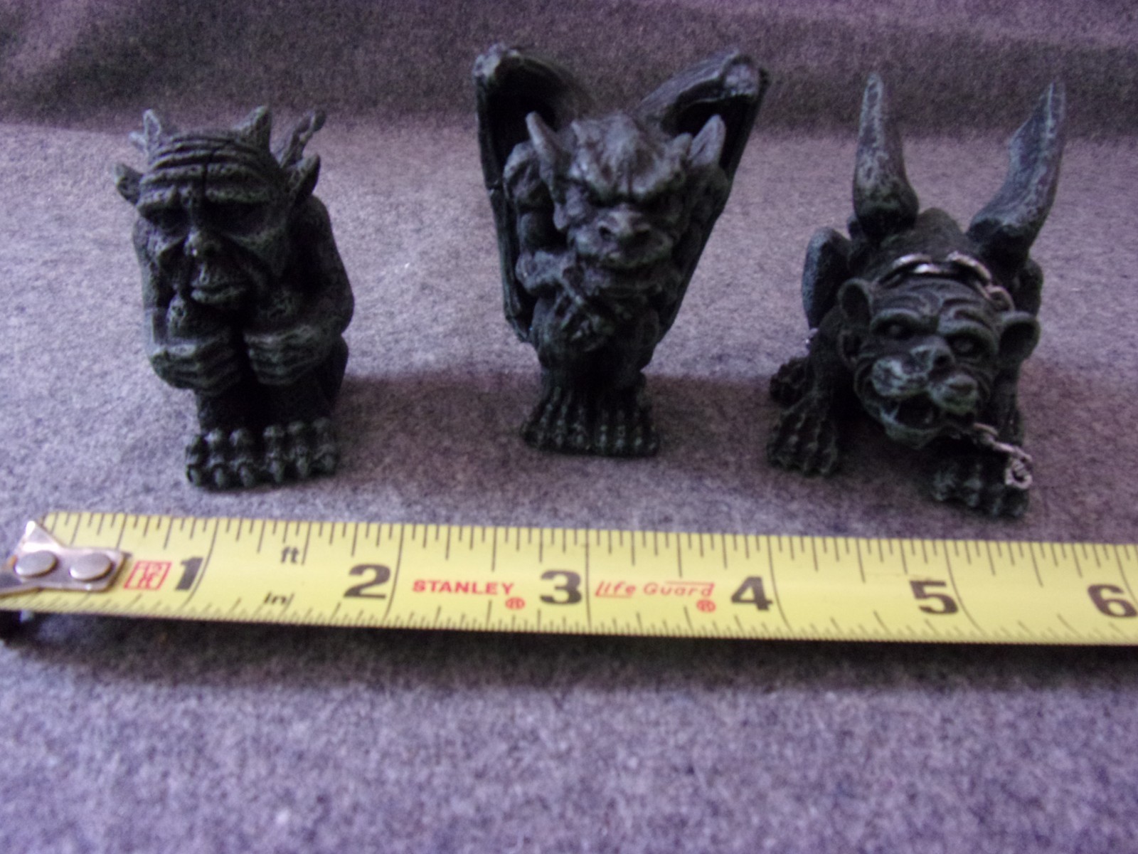 Set of 3 2.25 to 2.75 Inch Tall Miniature Gargoyles Statue Figurines