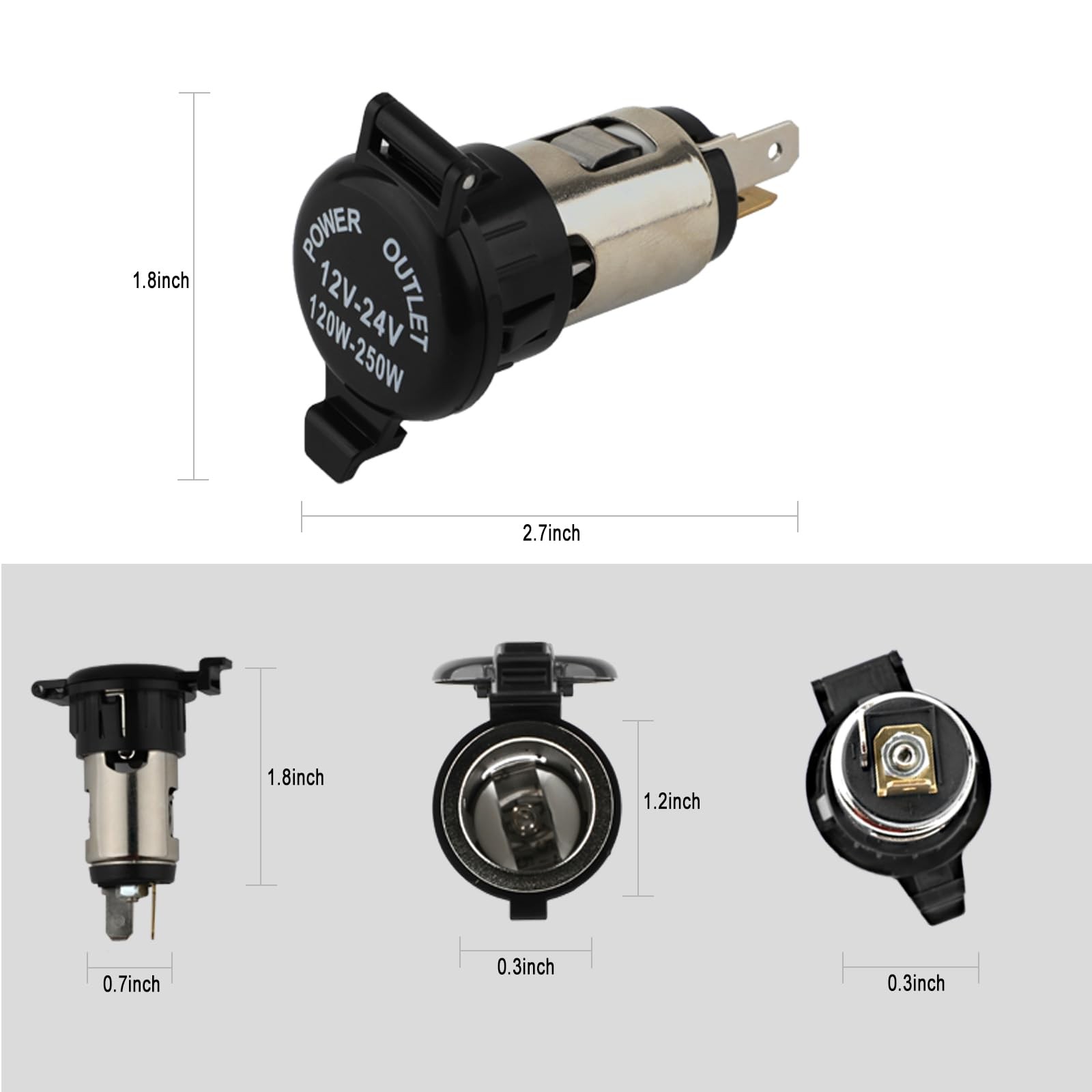 Cigarette Lighter Socket, DC 12V Car Cigarette Lighter,12 Volt Female Power Outl