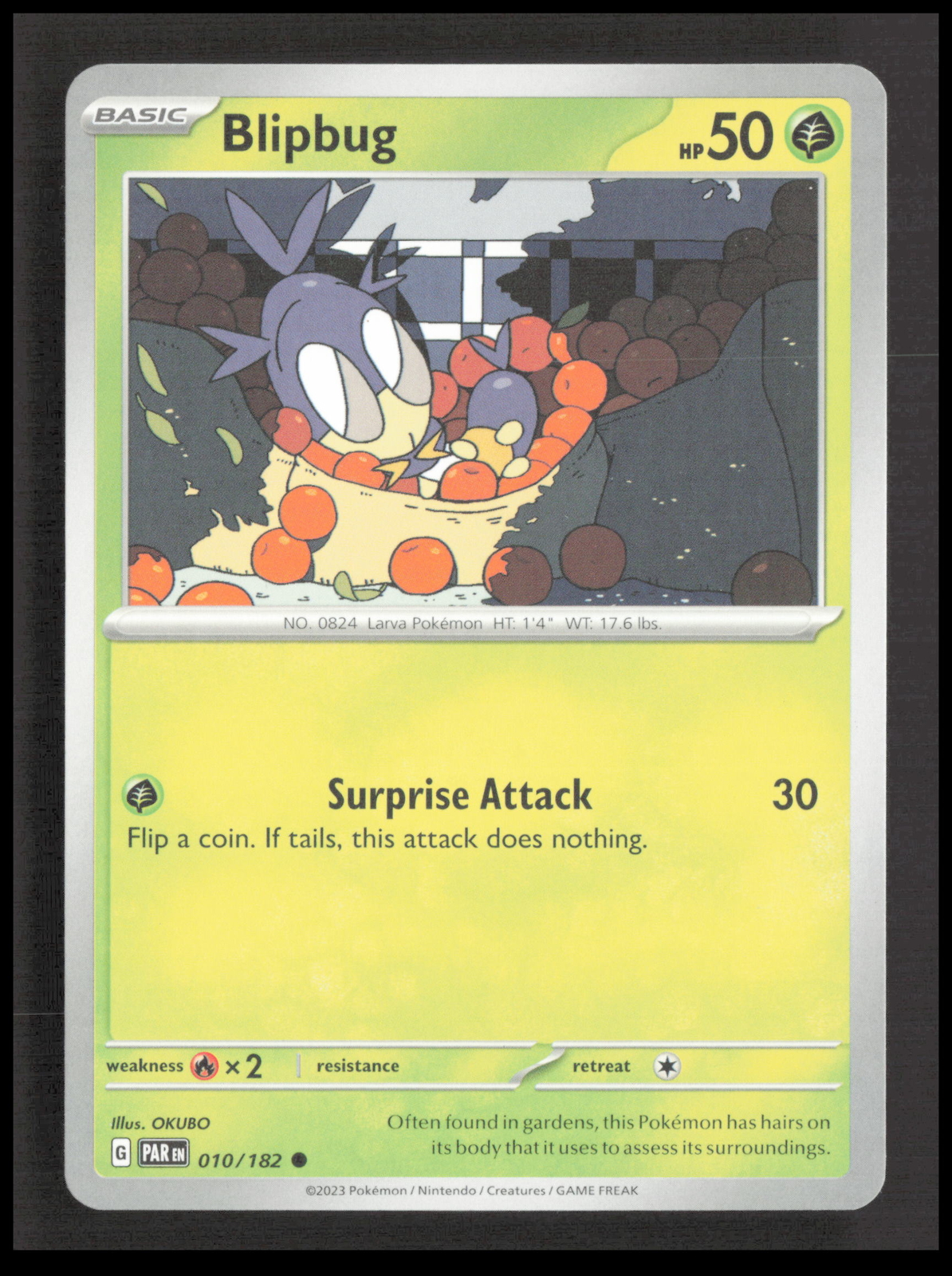 Blipbug 010/182 Common SV04: Paradox Rift Pokemon tcg Card CB-1-2-B-37