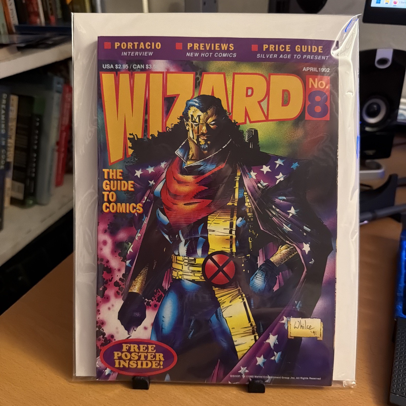 WIZARD: The Guide to Comics #8 Whilce Portacio (1991) W/Bishop Poster NM