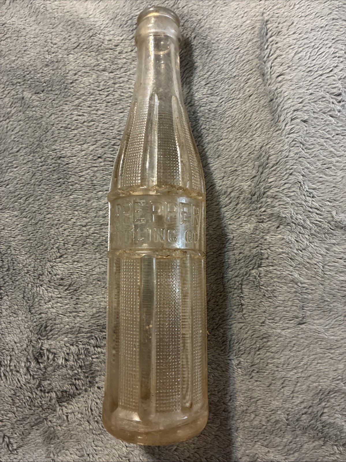 Vintage Dr Pepper Bottling Co Embossed 7oz Soda Bottle Denison, Texas 1934 Chips
