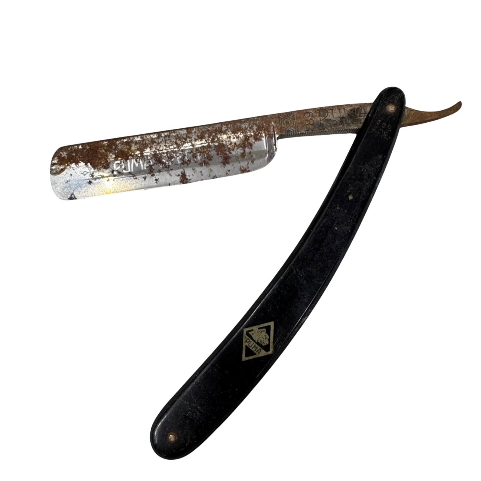 Puma Solingen Straight Razor Vintage Black 5/8″ Blade Special Germany 68 READ