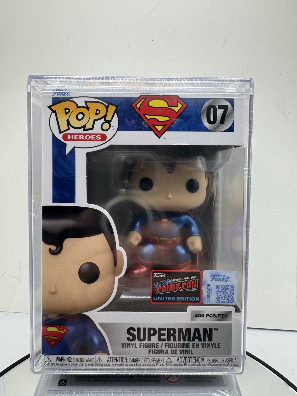 Funko Pop Exclusive DC Box Mystery Superman Metallic LE 400 2025 Fall Con