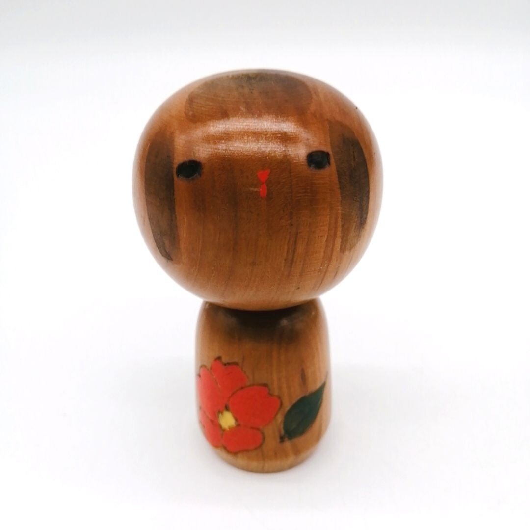 9.5cm Vintage Japanese Creative KOKESHI Doll – Signed Hand-Painted KOD819