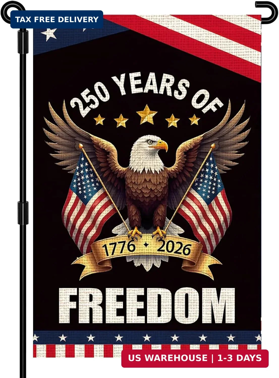 250th anniversary usa Flag – 3×5 Ft Double Sided 250 Years America Garden Flag,