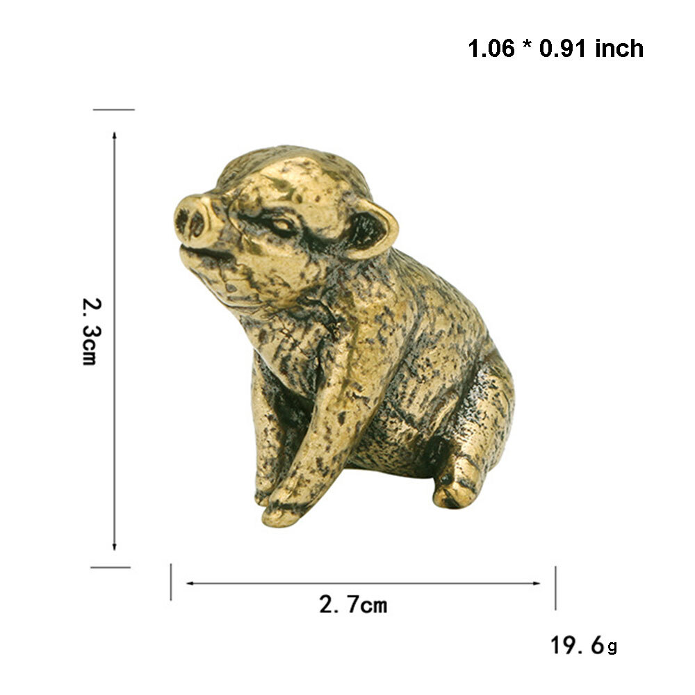 Solid Brass Pig Figurine Small Statue Home Ornaments Animal Figurines Gift USA