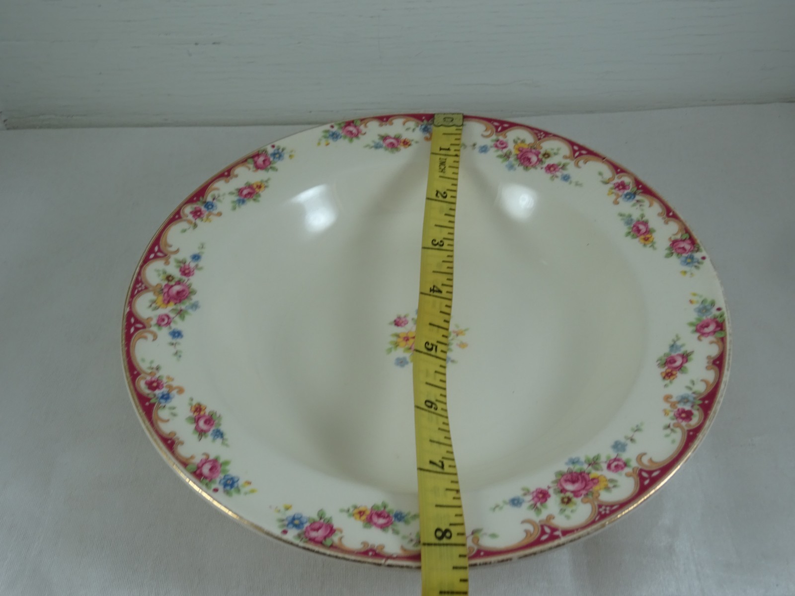 Vintage Edwin Knowles Lido Pattern Dinner Plate 10 1/8″ 3 Soup Bowls 8 3/8″ 4pcs