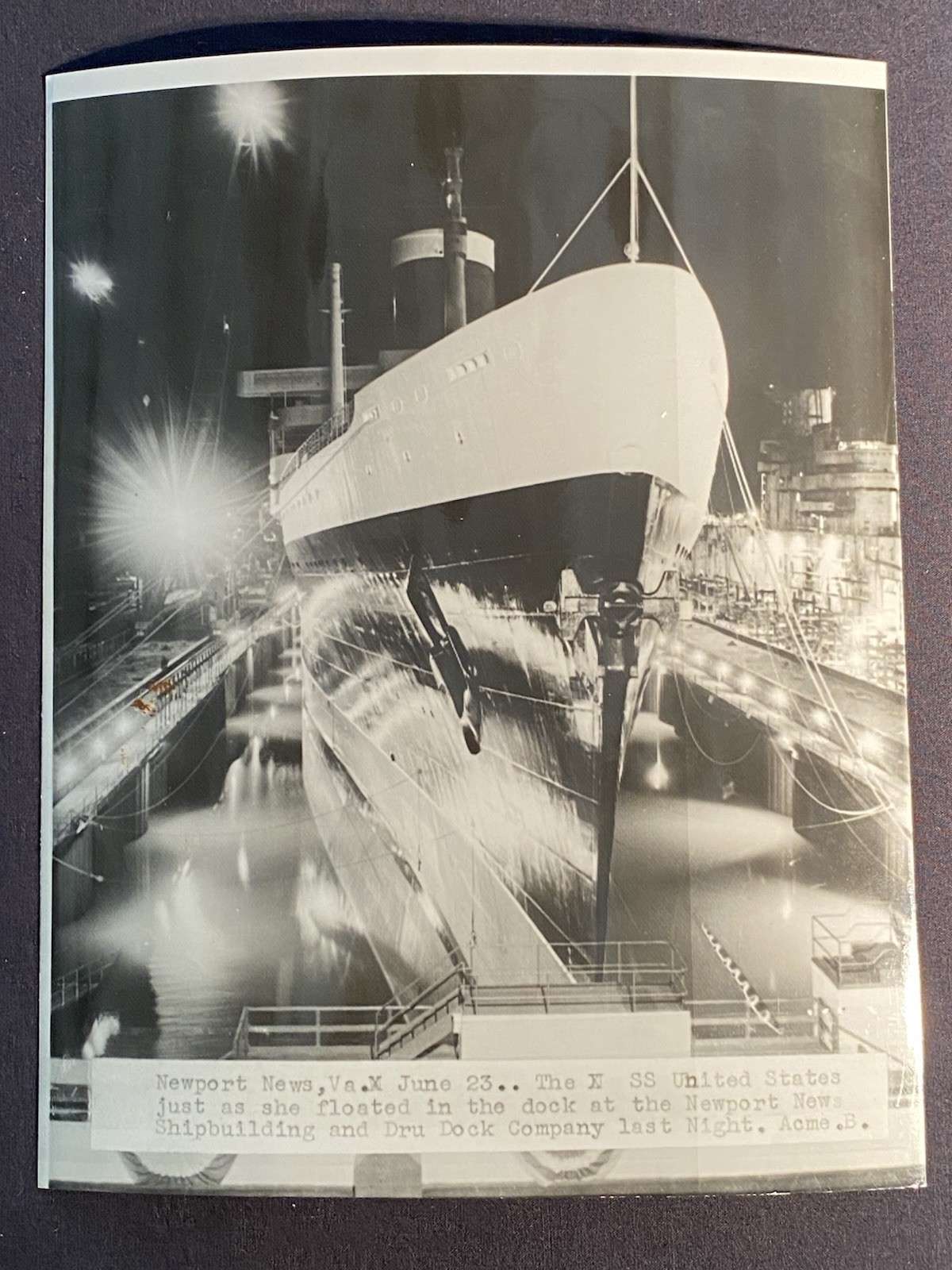 SS United States Original Photograph June 23,1951