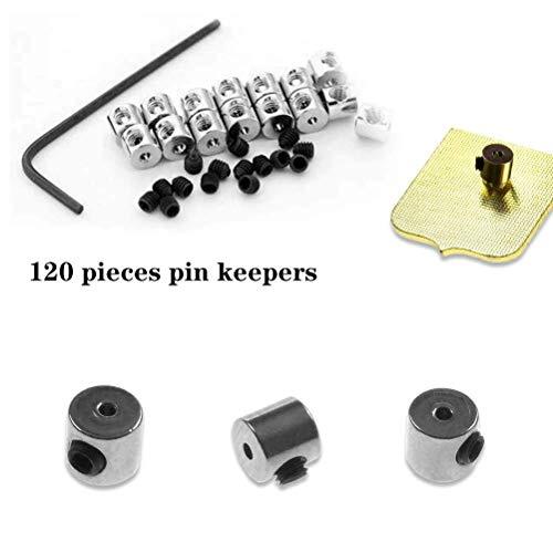 120 PCS Pin Locks Pin Backs Locking Clasp Bulk with Wrench, Locking Pin Keepers