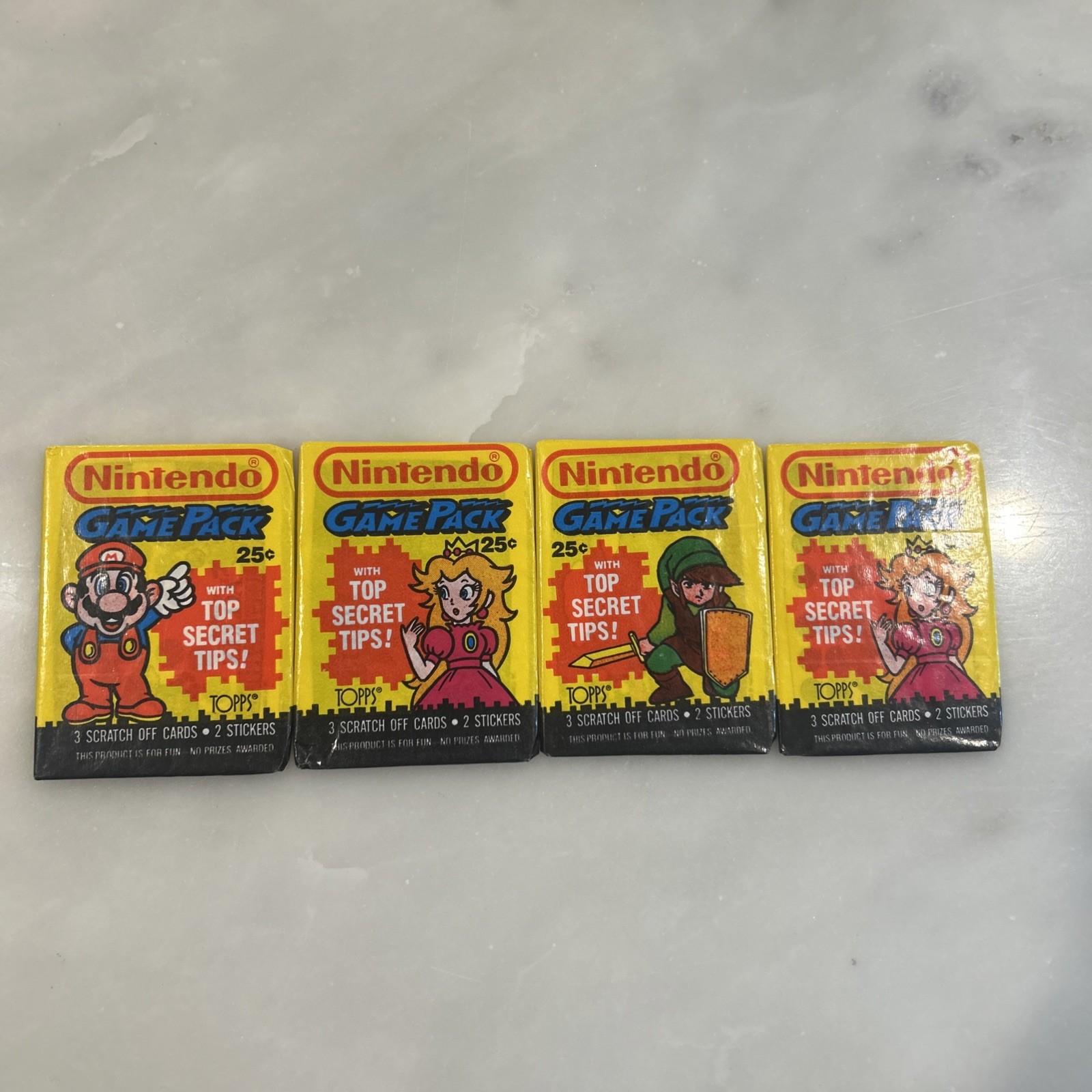 4 Nintendo Game Packs Vintage Card FOUR Packs Topps 1989. RARE. Pack Arts Vary