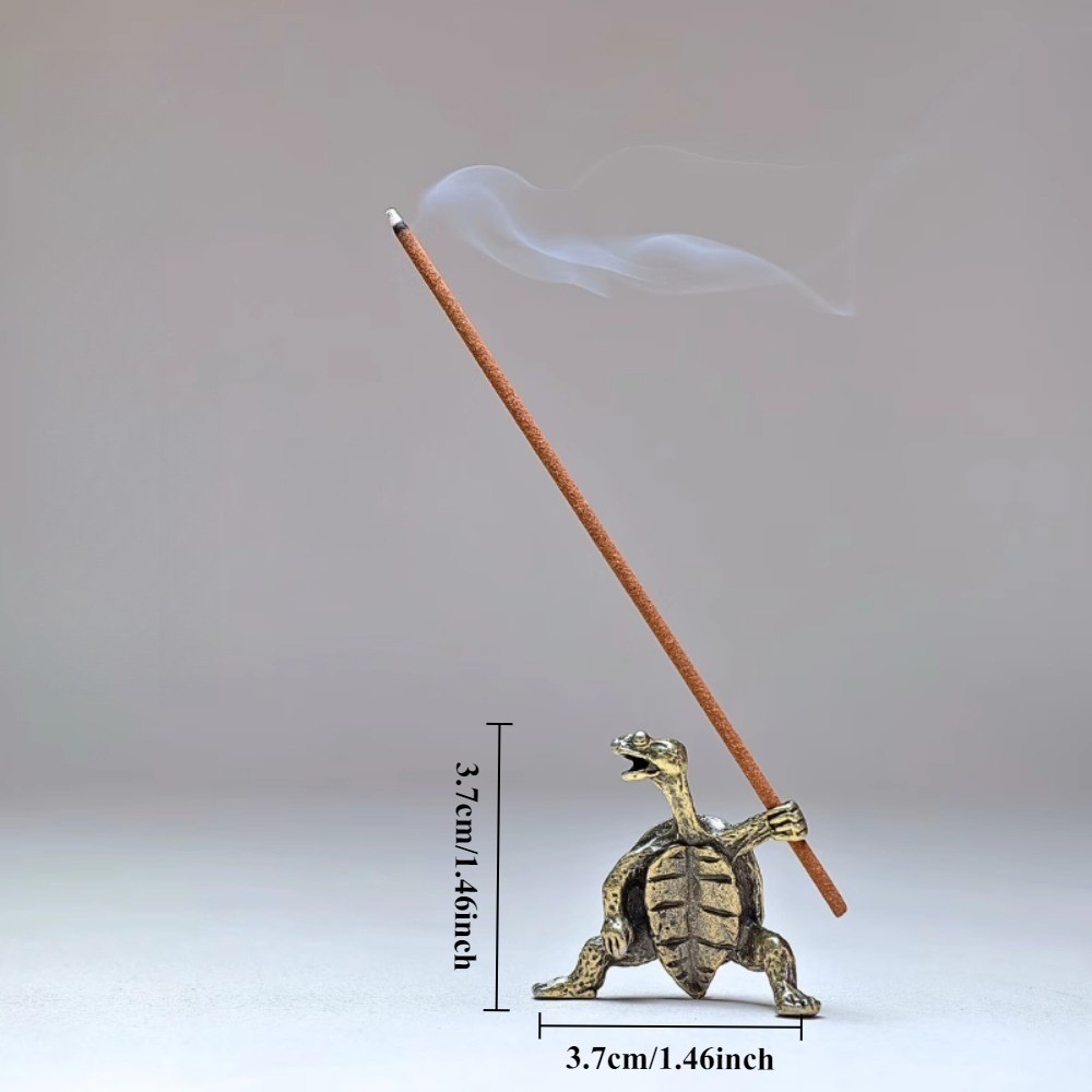 Battle Turtle Incense Holder,Medieval Metal Duel Scene,No Elec,Home Office Decor