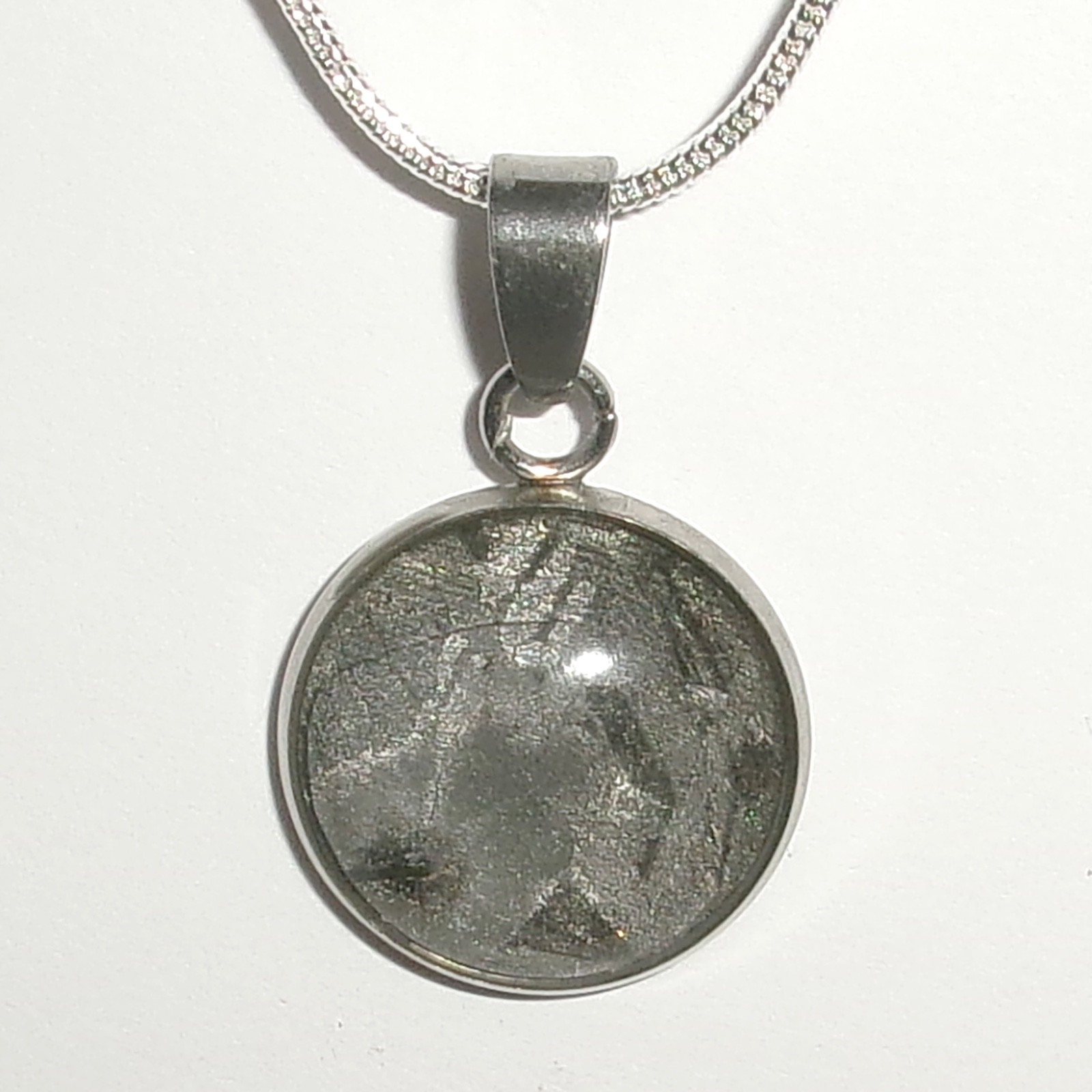 Genuine Meteorite Pendant and 20” Sterling Silver Necklace with COA