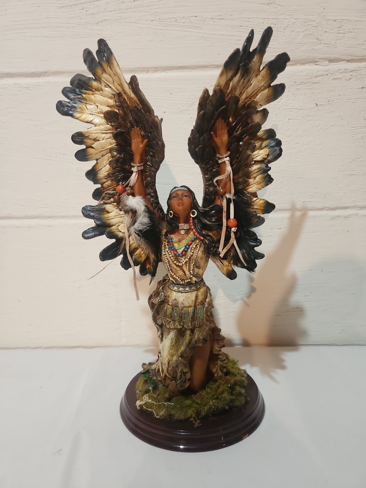 Native American Eagle Winged Princess Statue Figure Indian 16”