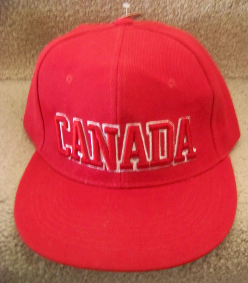 Canada adult red hat cap snapback 100% polyester