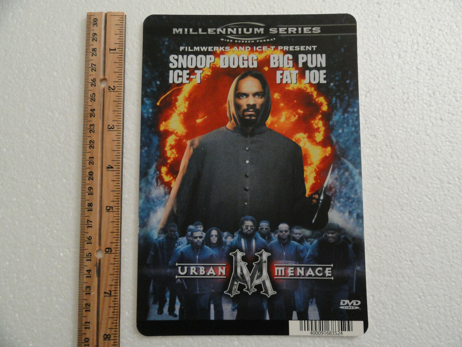 URBAN MENACE – SNOOP DOGG – BLOCKBUSTER VIDEO BACKER CARD 5.5″X8″ *NO MOVIE