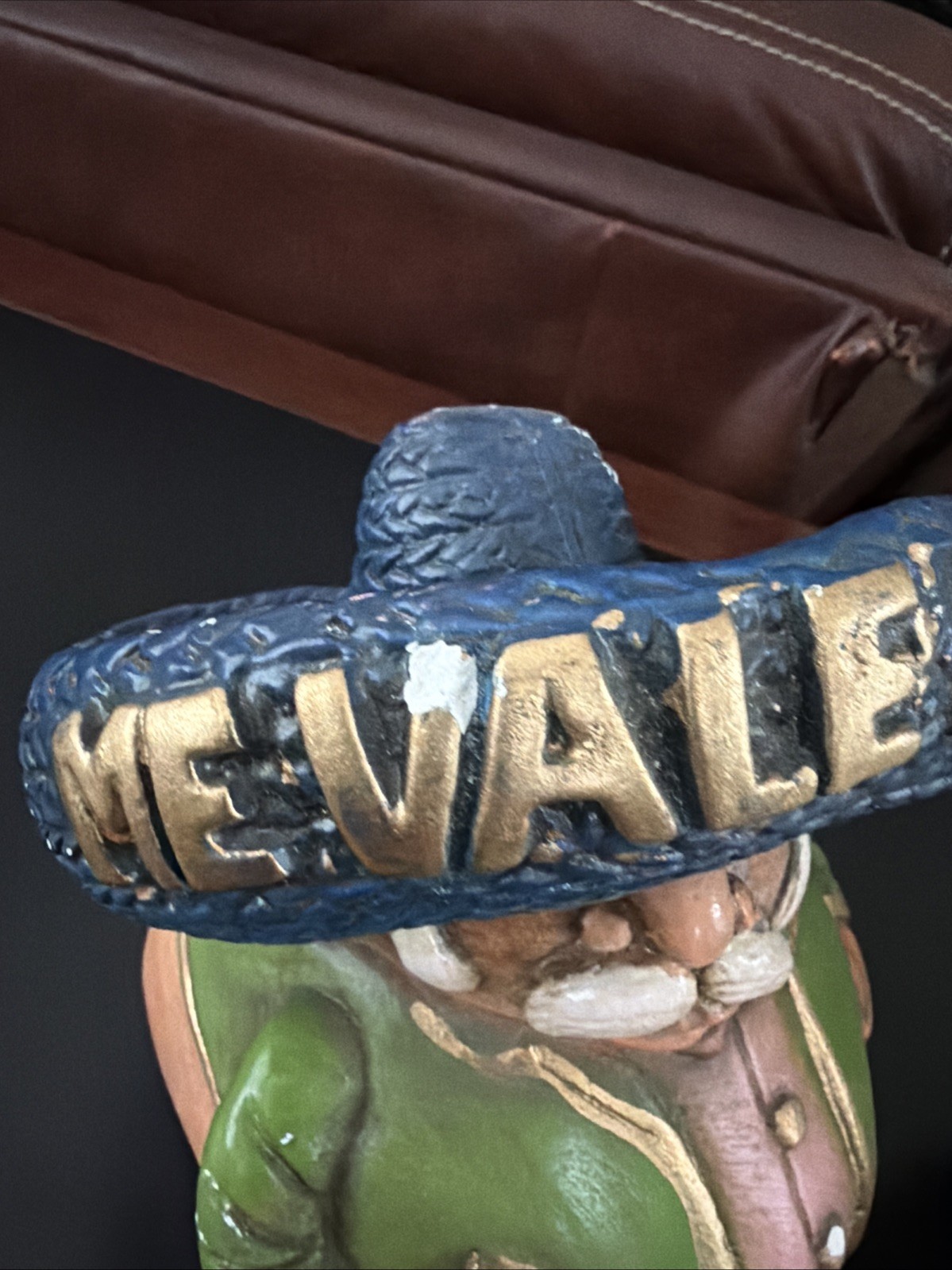 2 vintage mexican man with sombrero ceramic