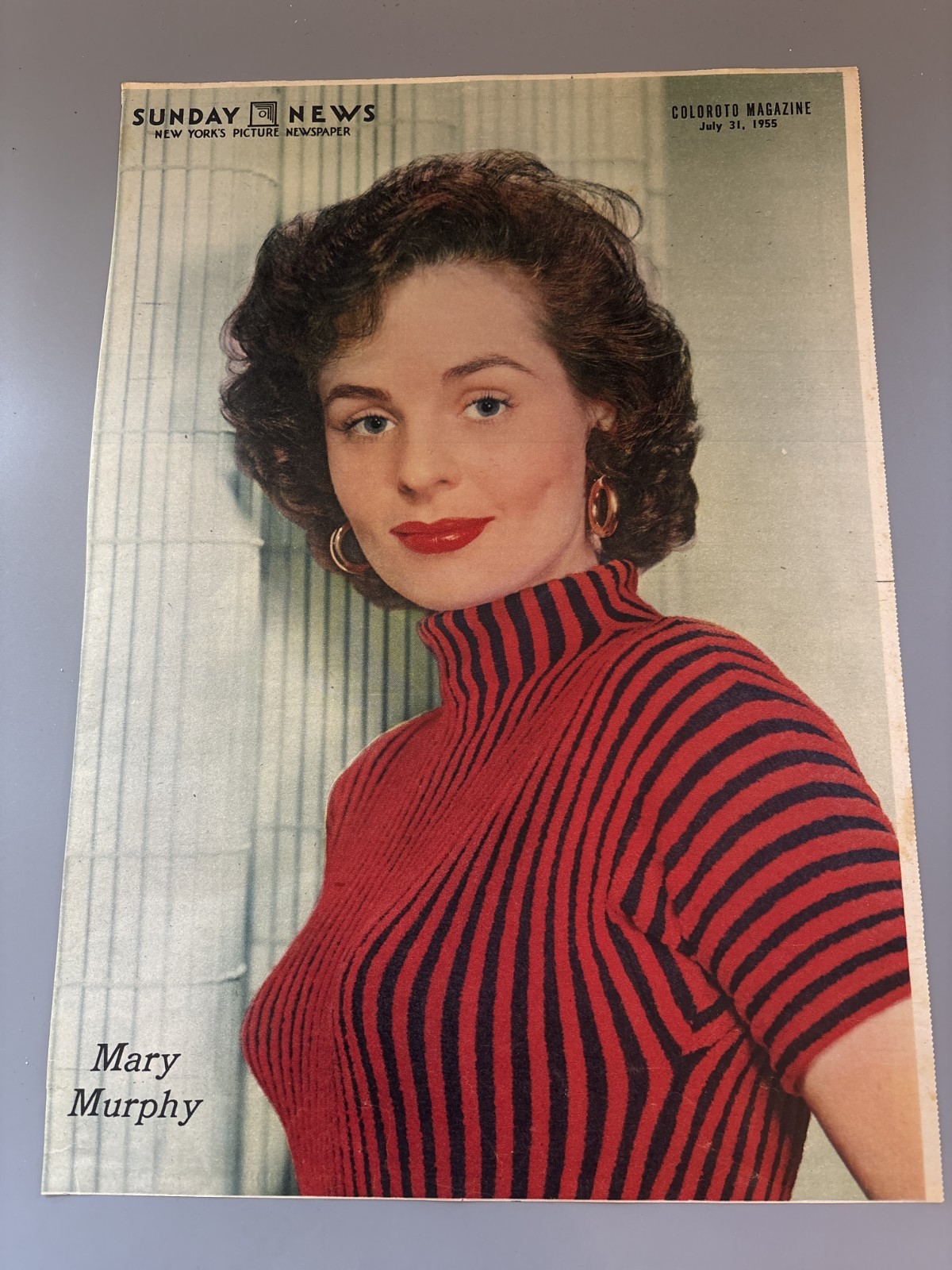 Mary Murphy Sunday News Coloroto Magazine Cover Only July 1955 New York No Label