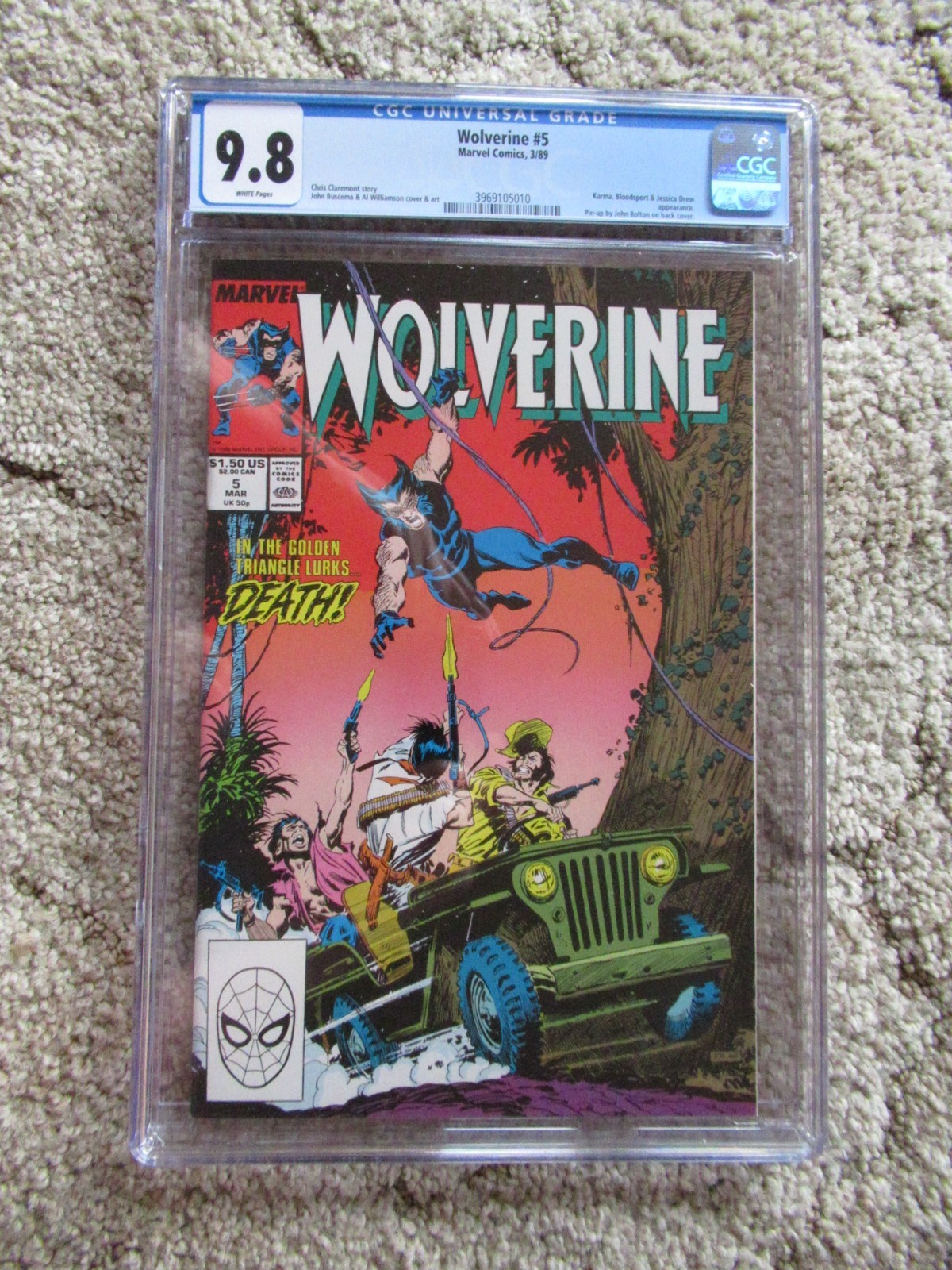 WOLVERINE #5 CGC 9.8 WP NON-CIRCULATED CASE MARVEL 1989
