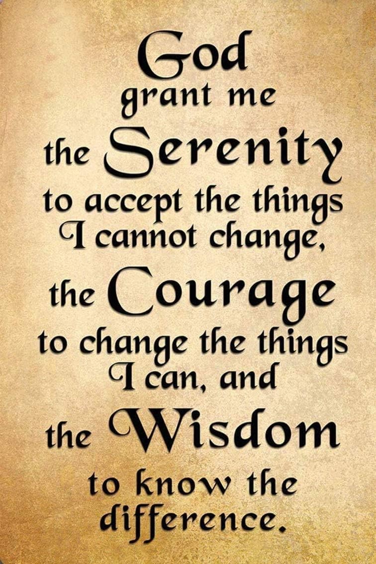 God Serenity Prayer Positive Inspiring Quote Tin Metal Signs Home Décor 8×12