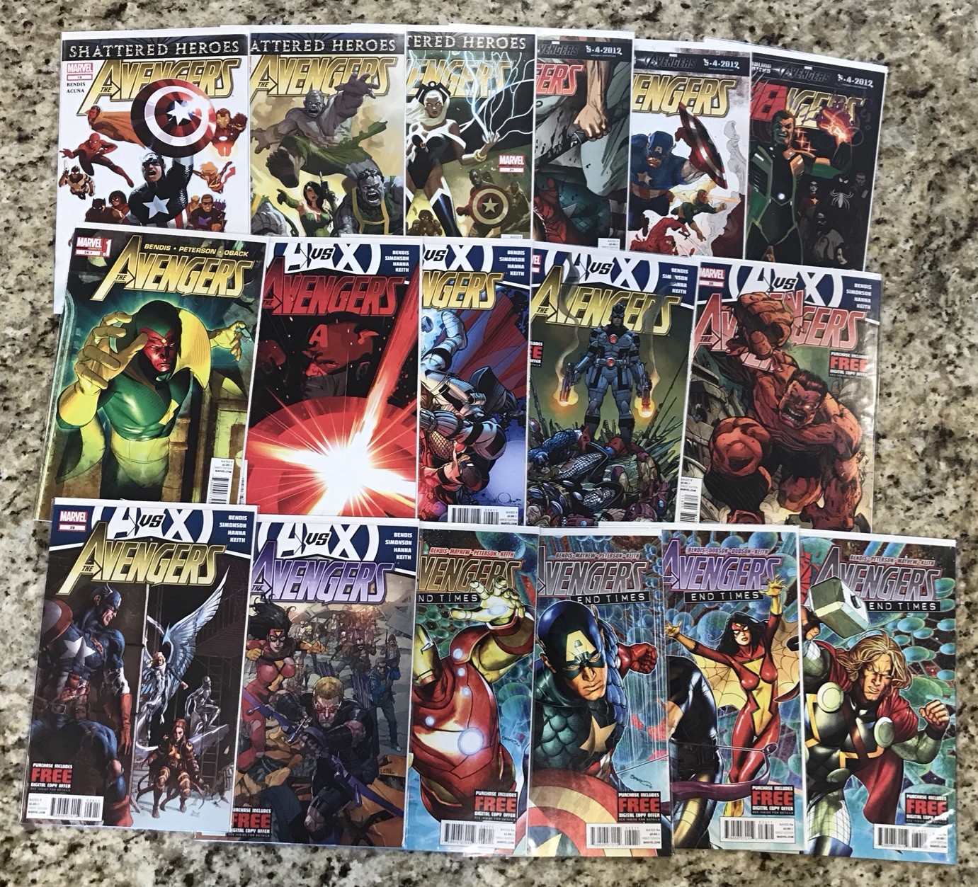 Marvel AVENGERS (Volume 4 – 2010) # 19 – 34, 17 Comic Book Lot, Bendis, VF/NM