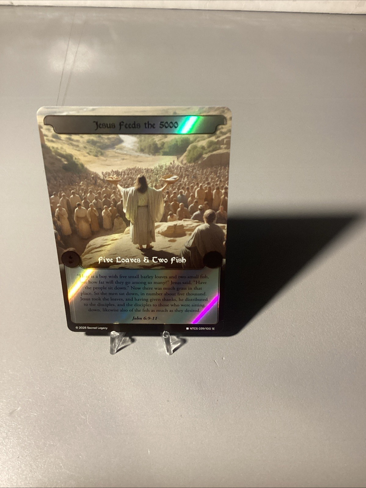 Sacred Legacy Jesus Feeds the 5000 039/100 Five Loaves & Two Fish Foil Card NM
