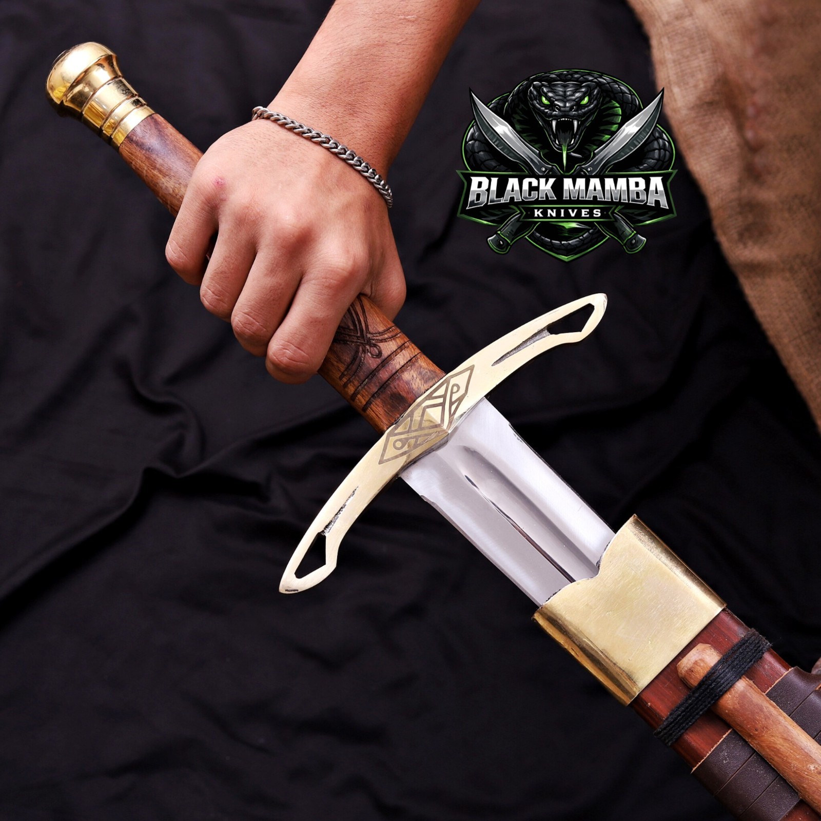 Handmade Medieval Sword, High Carbon Steel Knight Longsword with Scabbard gift