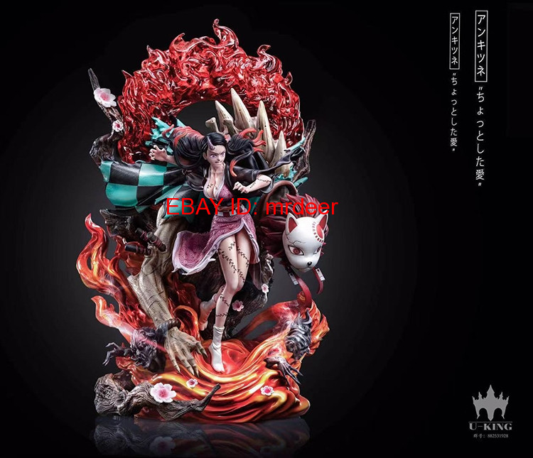 In Stock U-King Studio Demon Slayer Kamado Tanjirou Nezuko 1/6 Resin Model LED