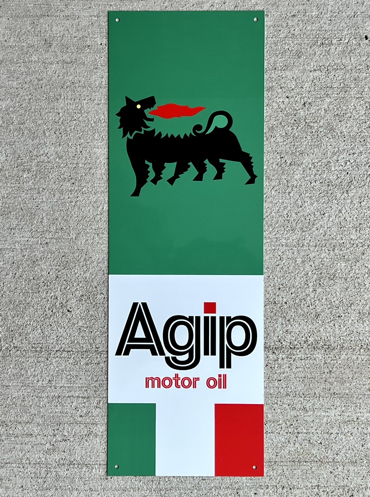 Agip advertising garage sign baked oil gas ferrari
