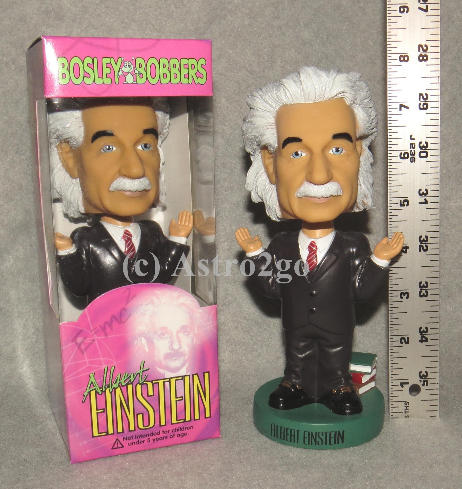 The Original ALBERT EINSTEIN BOBBLE HEAD–Bosley Bobbers MINT-RARE! New in box!