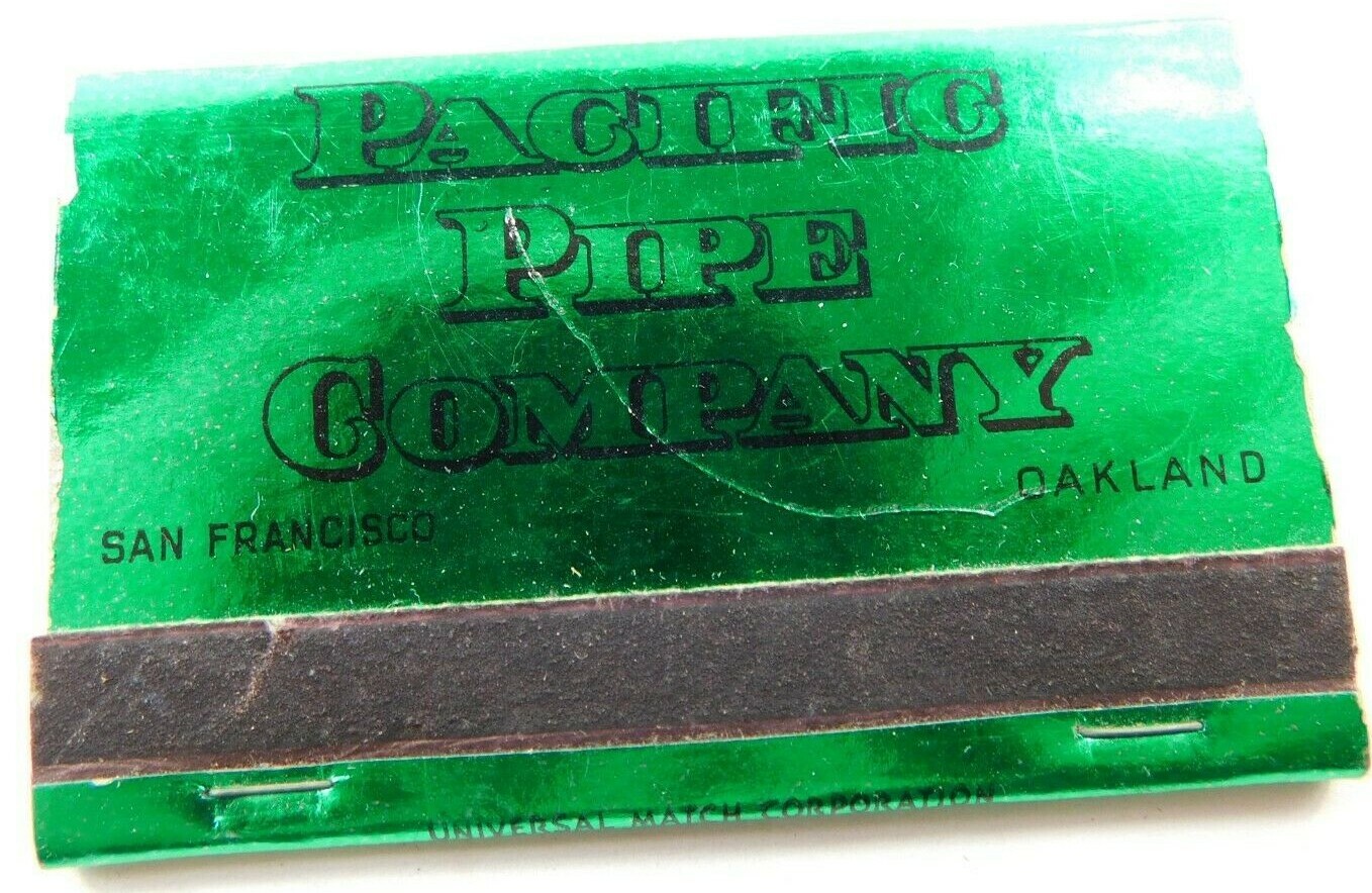 Pacific Pipe Company San Francisco California Full Unstruck Vintage Matchbook Ad