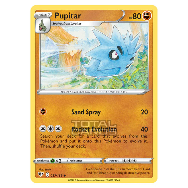 Pokemon – Sword & Shield – Darkness Ablaze – Pupitar – 087/189